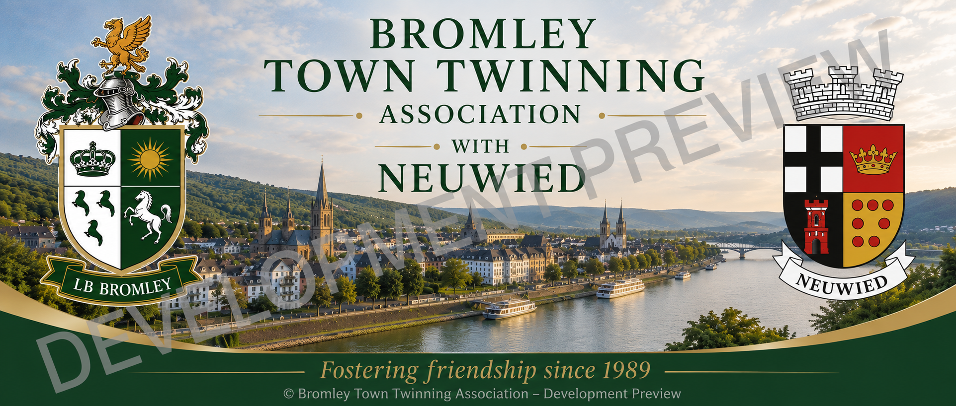 Bromley Town Twinning Association Banner - Fostering Friendship Since 1989